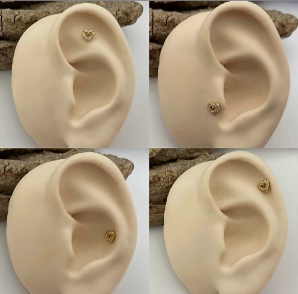 Piercing Coração Zircônias
