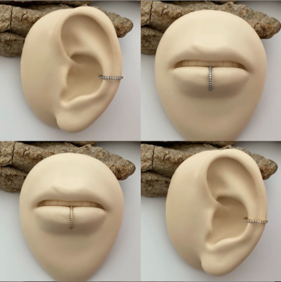 Piercing Argola Segmentada Cravejada 10x1.2mm | Titânio