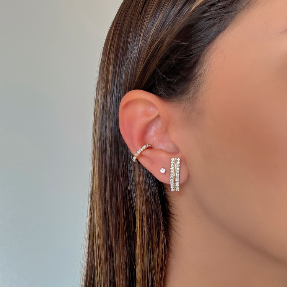 Brinco Earhook Fios Zircônias