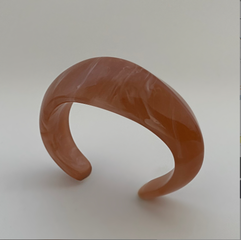 Bracelete Acrílico Marmorizado Meia Lua