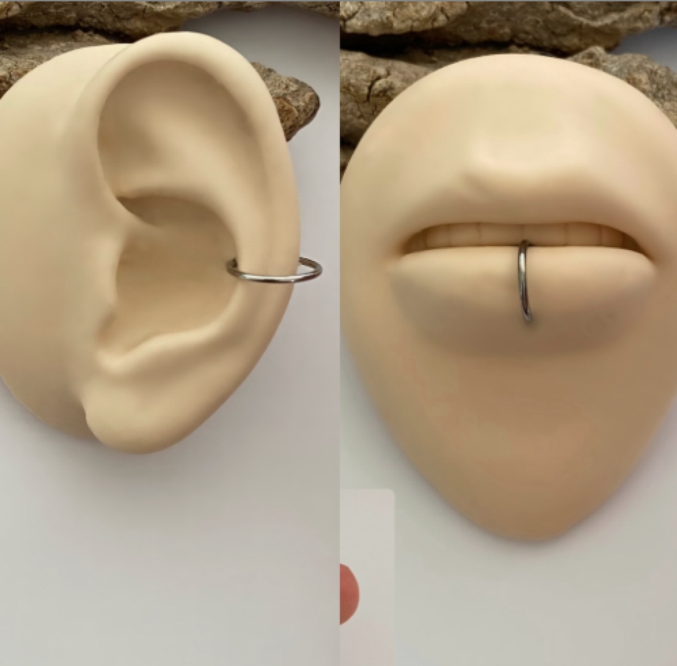 Piercing Argola Segmentada Lisa 12x1.2mm | Titânio