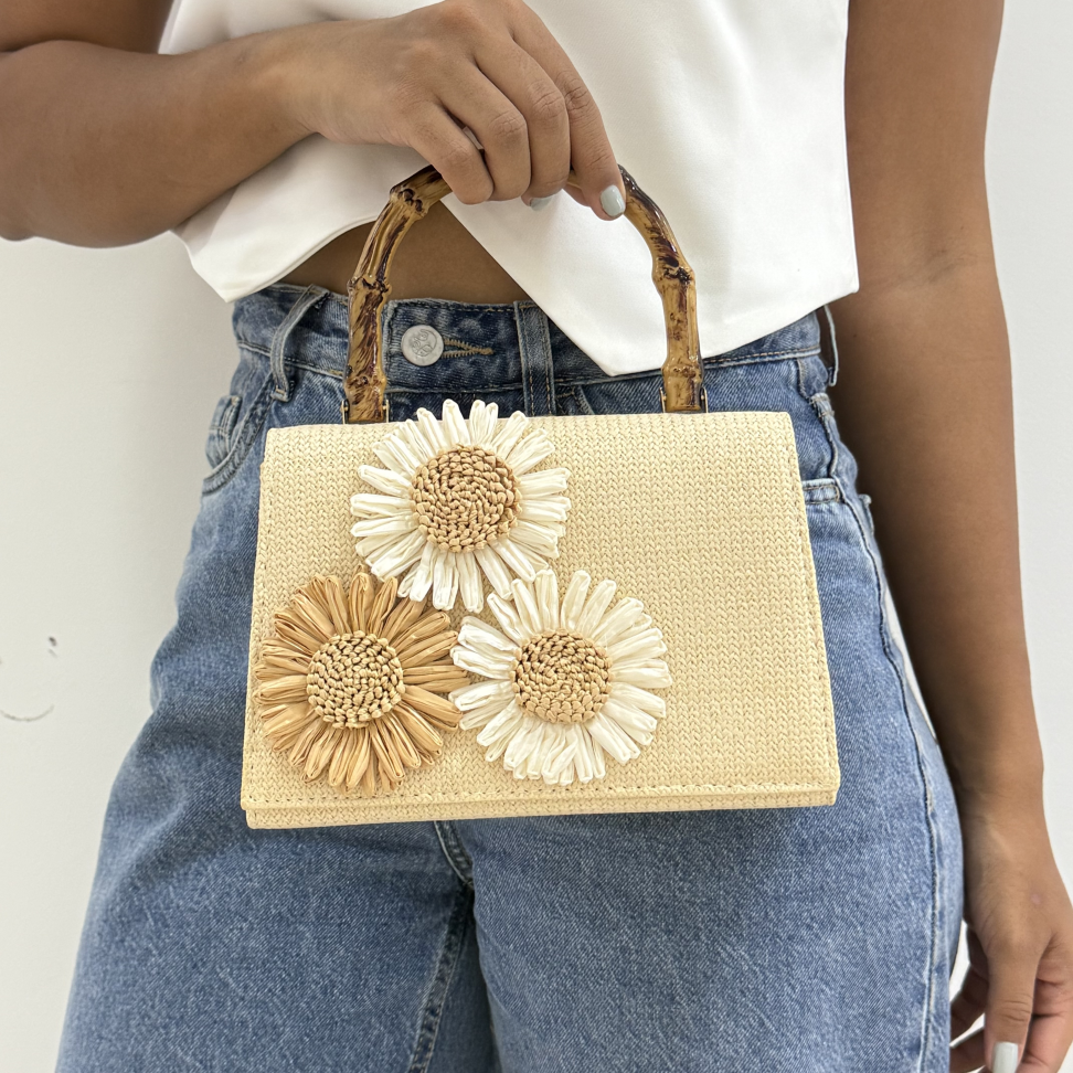 Bolsa Palha Flores