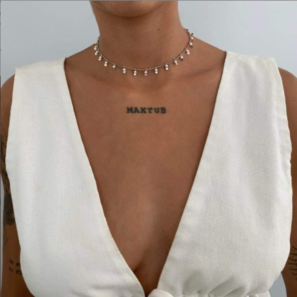 Colar Choker Pérola Com Estrelas