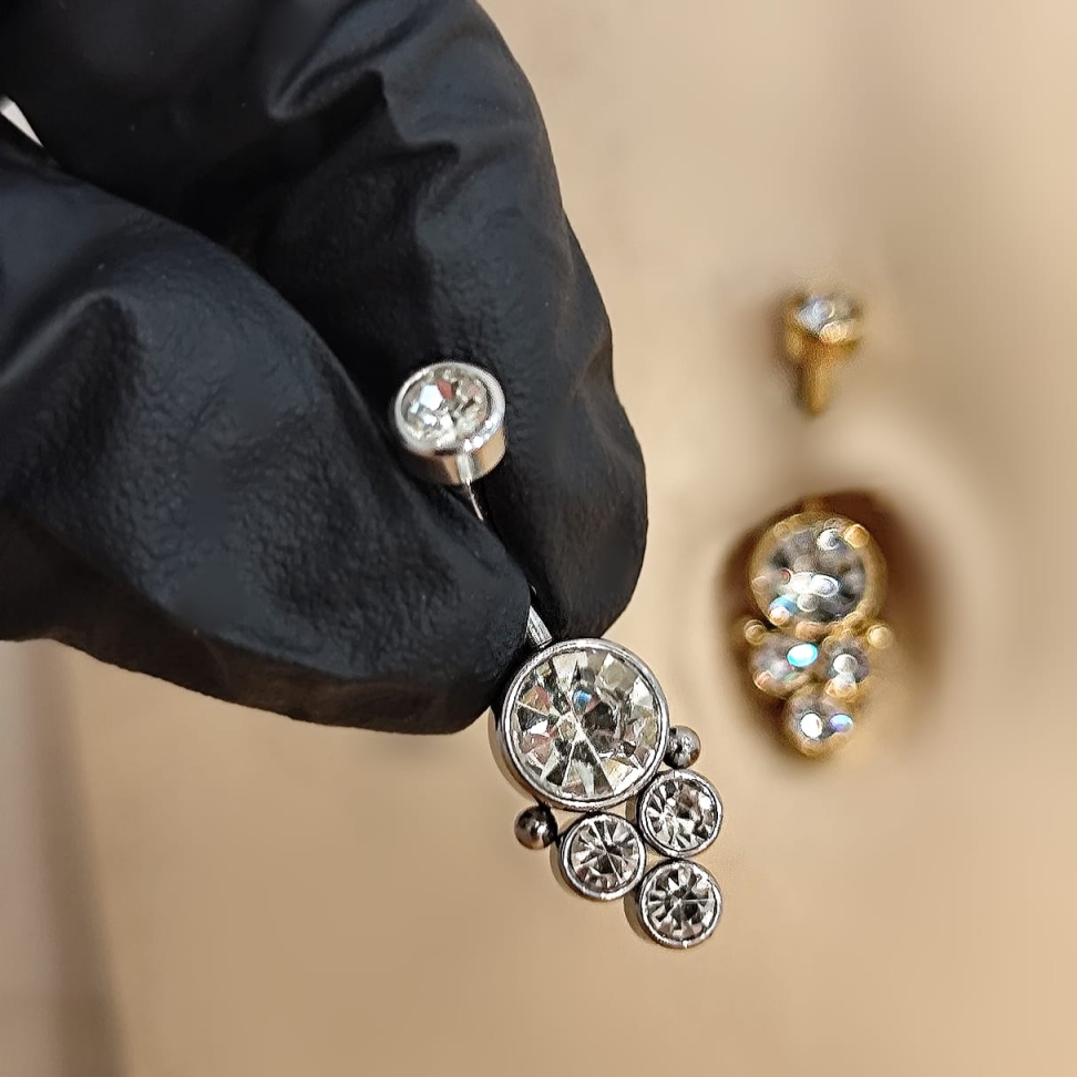 Piercing Umbigo Ponto de Luz Arabesco | Titânio