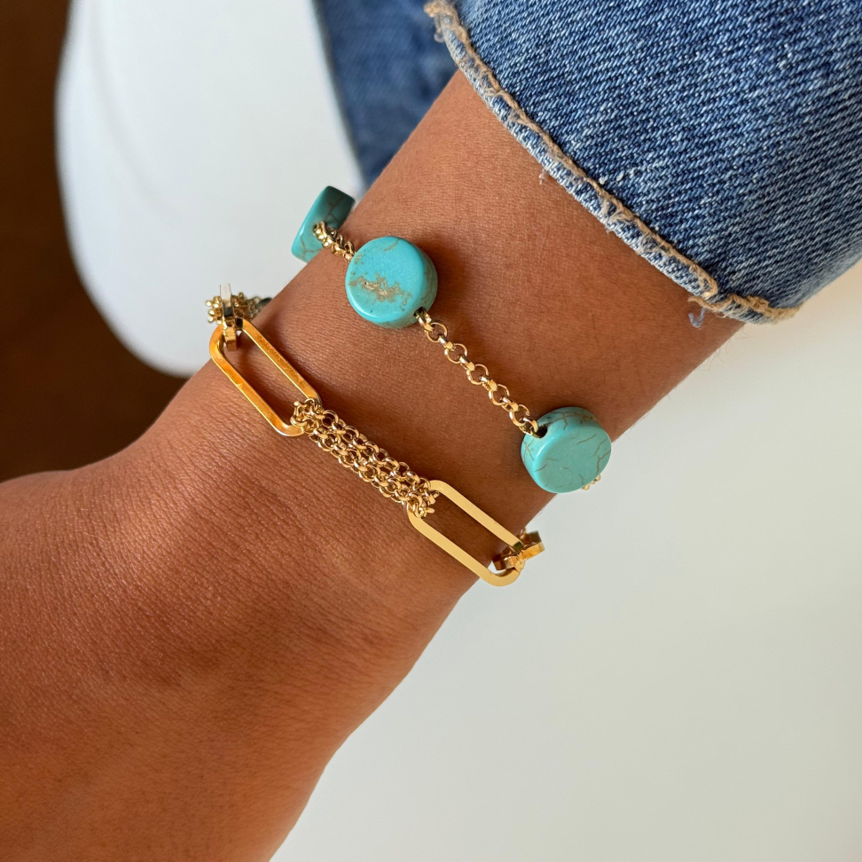 Pulseira Círculos Turquesas