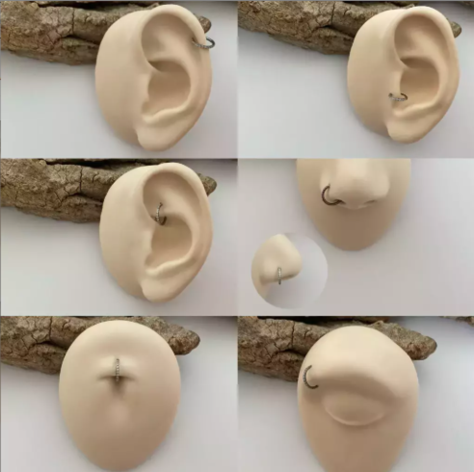 Piercing Argola Segmentada Cravejada 8x1.2mm | Titânio - #3