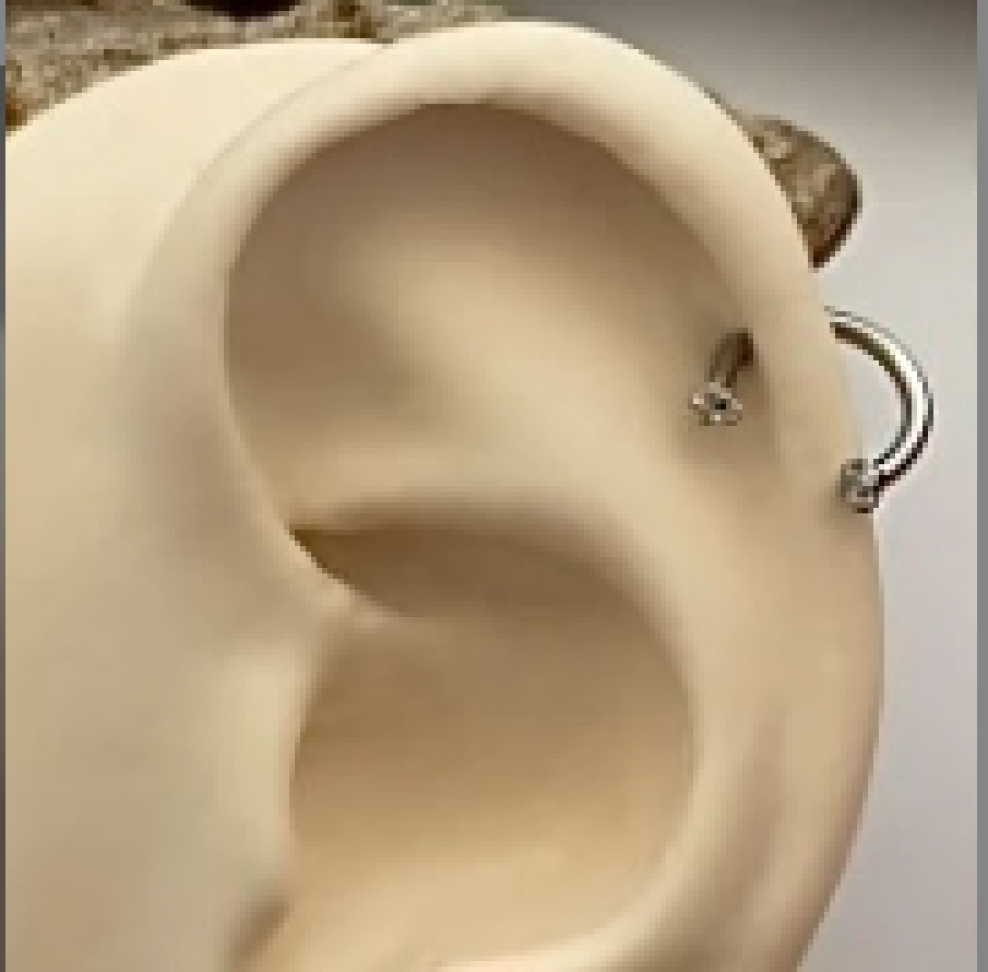Piercing Ferradura Zircônias 8x2mm