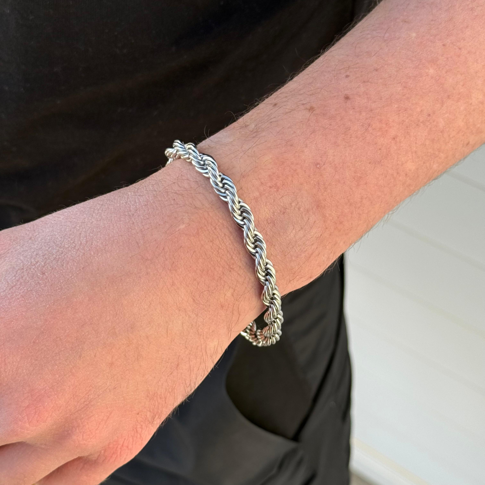 Pulseira Masculina Cordão Baiano Maxi | Aço Inox
