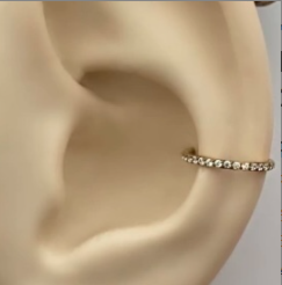 Piercing Argola Segmentada Cravejada 10x1.2mm | Titânio