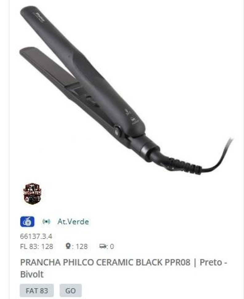 prancha Philco Ceramic Black