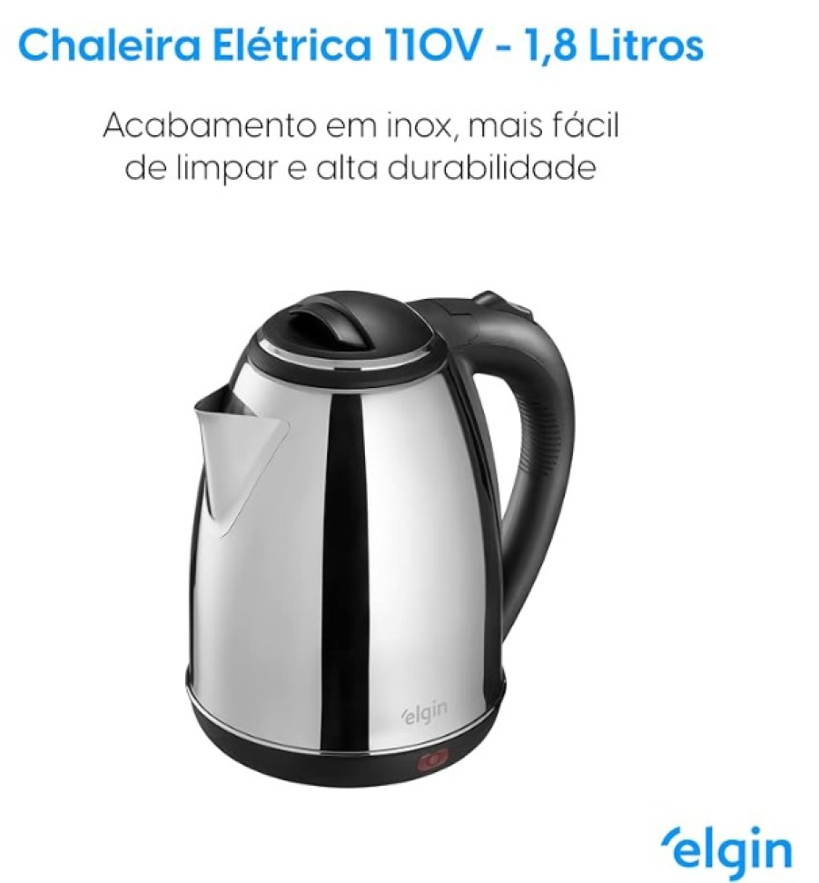 CHALEIRA ELÉTRICA ELGIN 1,8L INOX - #2