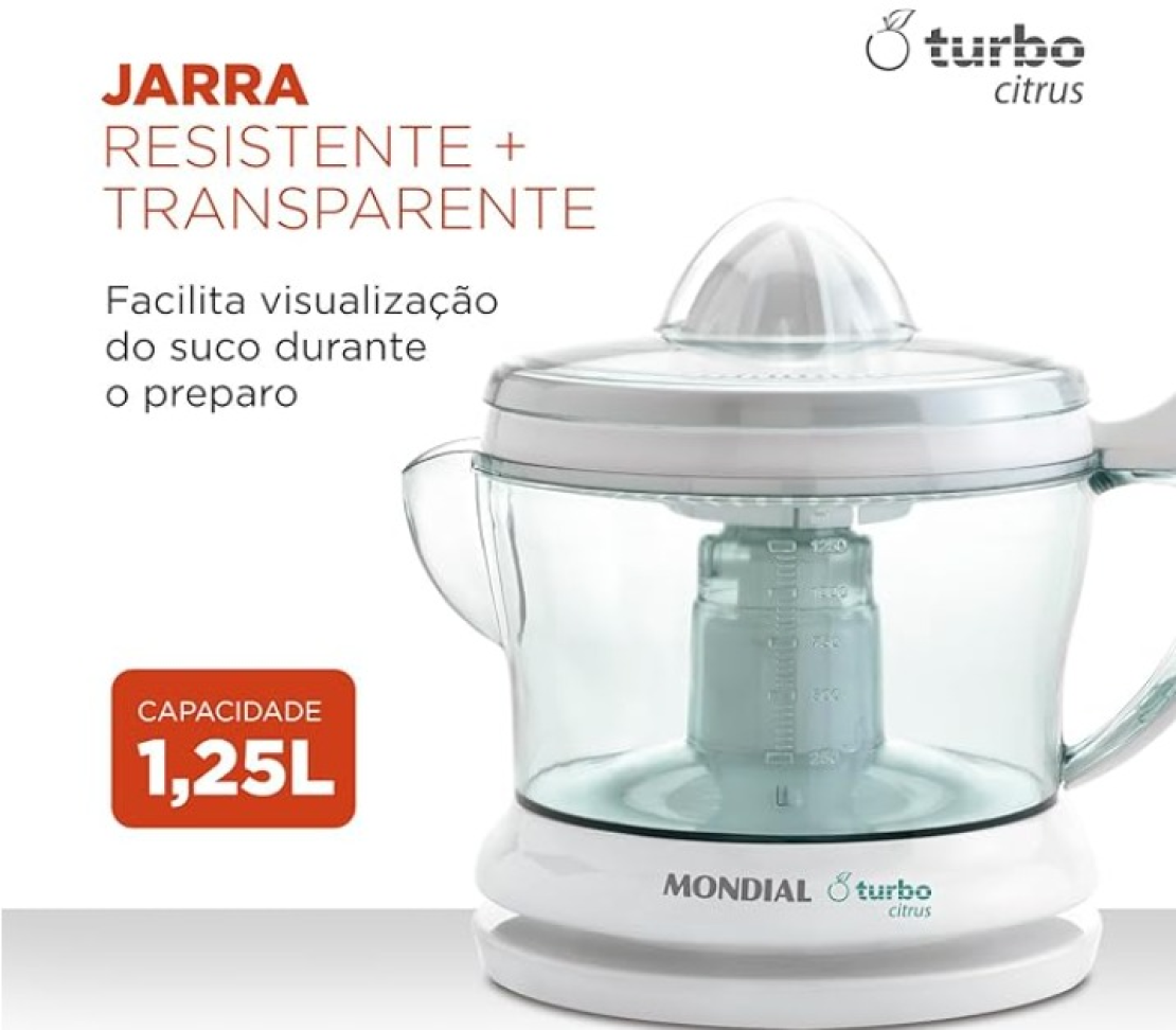 ESPREMEDOR DE FRUTAS TURBO CITRUS MONDIAL 25W COR: BRANCO - #3