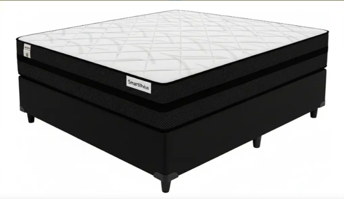 CJ BASE/COLCHÃO SMART ILHEUS BLACK/MARROM 1,38