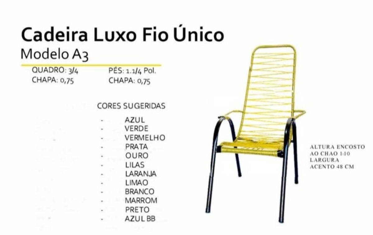 CADEIRA LUXO FIO ÚNICO
