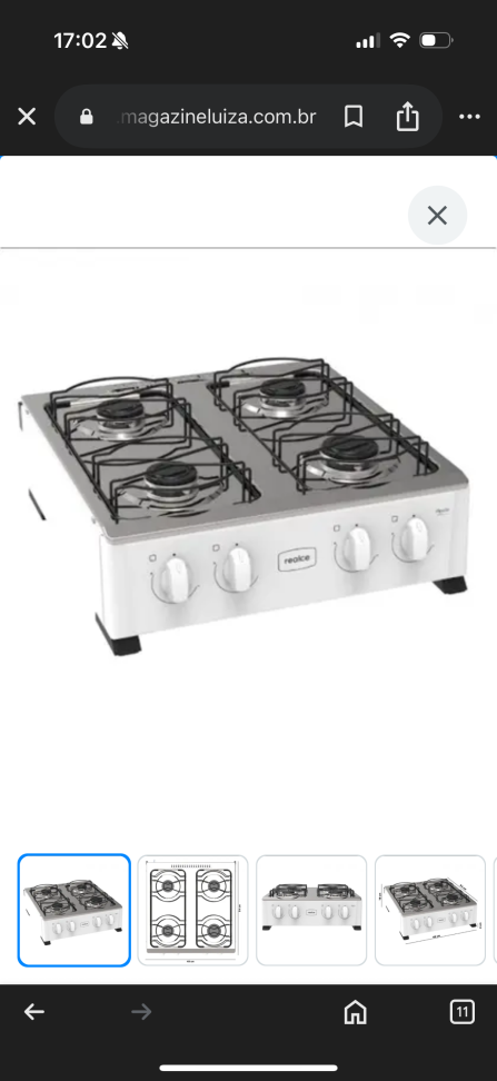 FOGÃO REALCE APÓLO 4 BOCAS DE MESA - #1