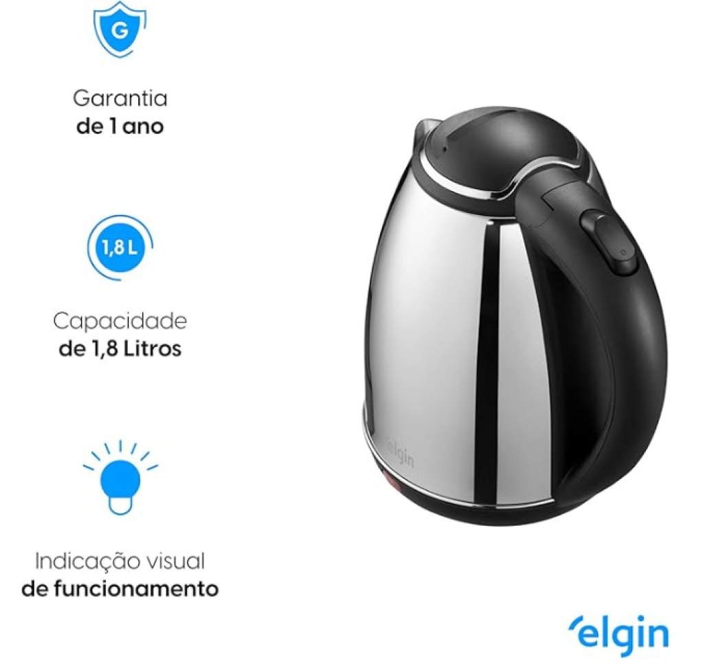 CHALEIRA ELÉTRICA ELGIN 1,8L INOX - #3