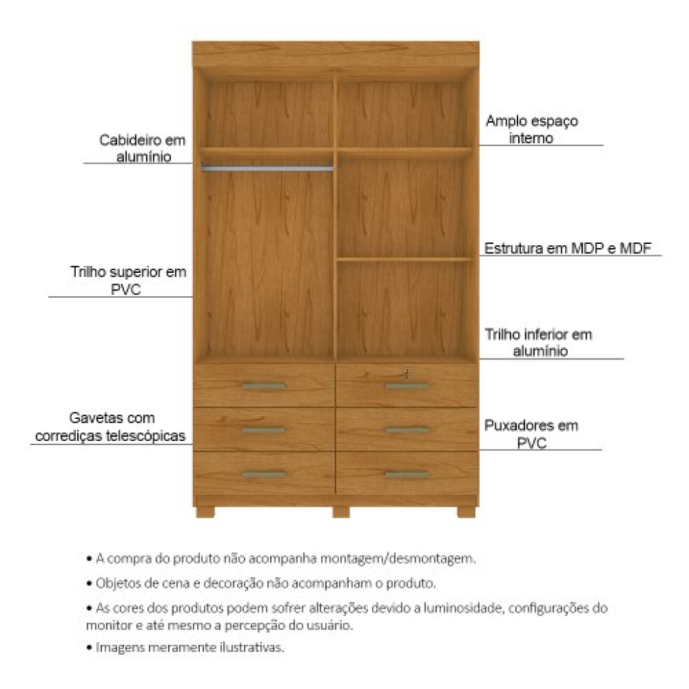 GUARDA ROUPA RUD RACK BÚZIOS CEDRO/AREIA - #2