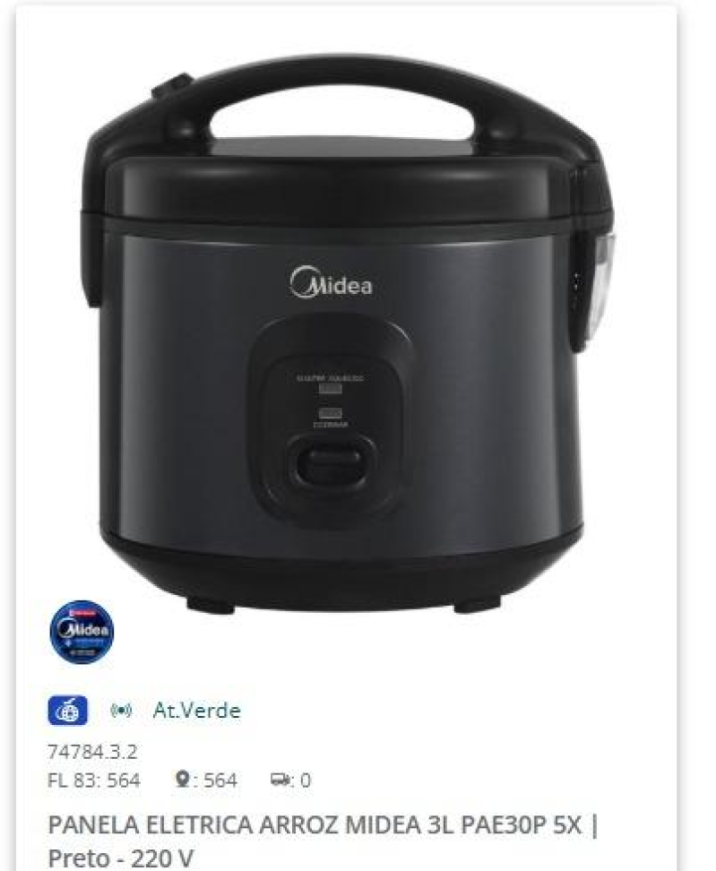 Panela Elétrica Midea 3l