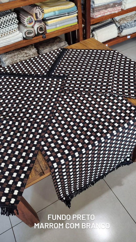 Jogo de passadeira Capadócia fundo preto com marrom - #2