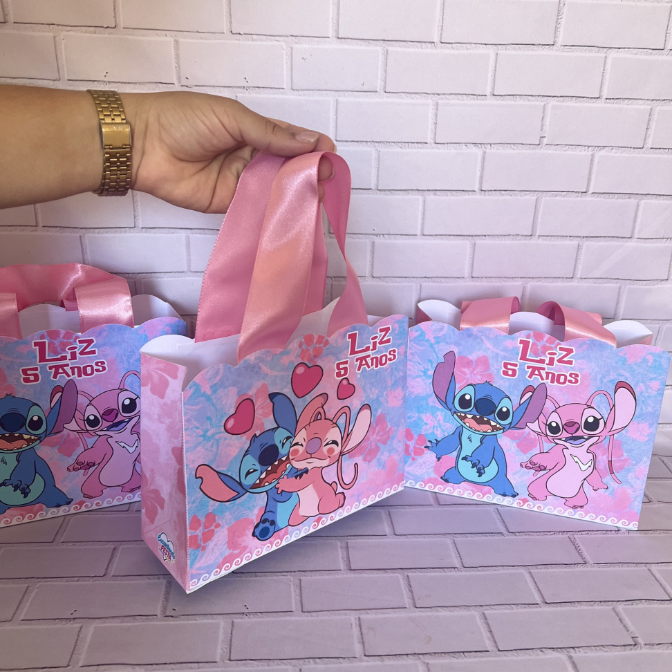 Sacolinha M Vertical Tema Stitch e Angel - #3