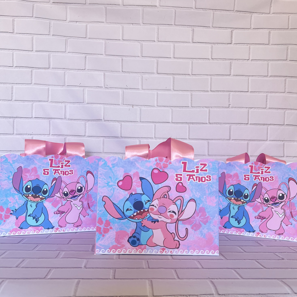 Sacolinha M Vertical Tema Stitch e Angel - #2