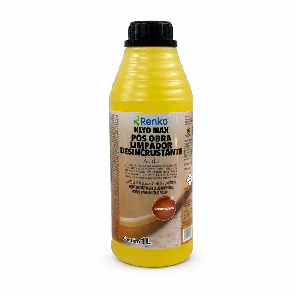 Limpador Desincrustante Ácido Klyo Max Pós-Obra 1 L – Renko