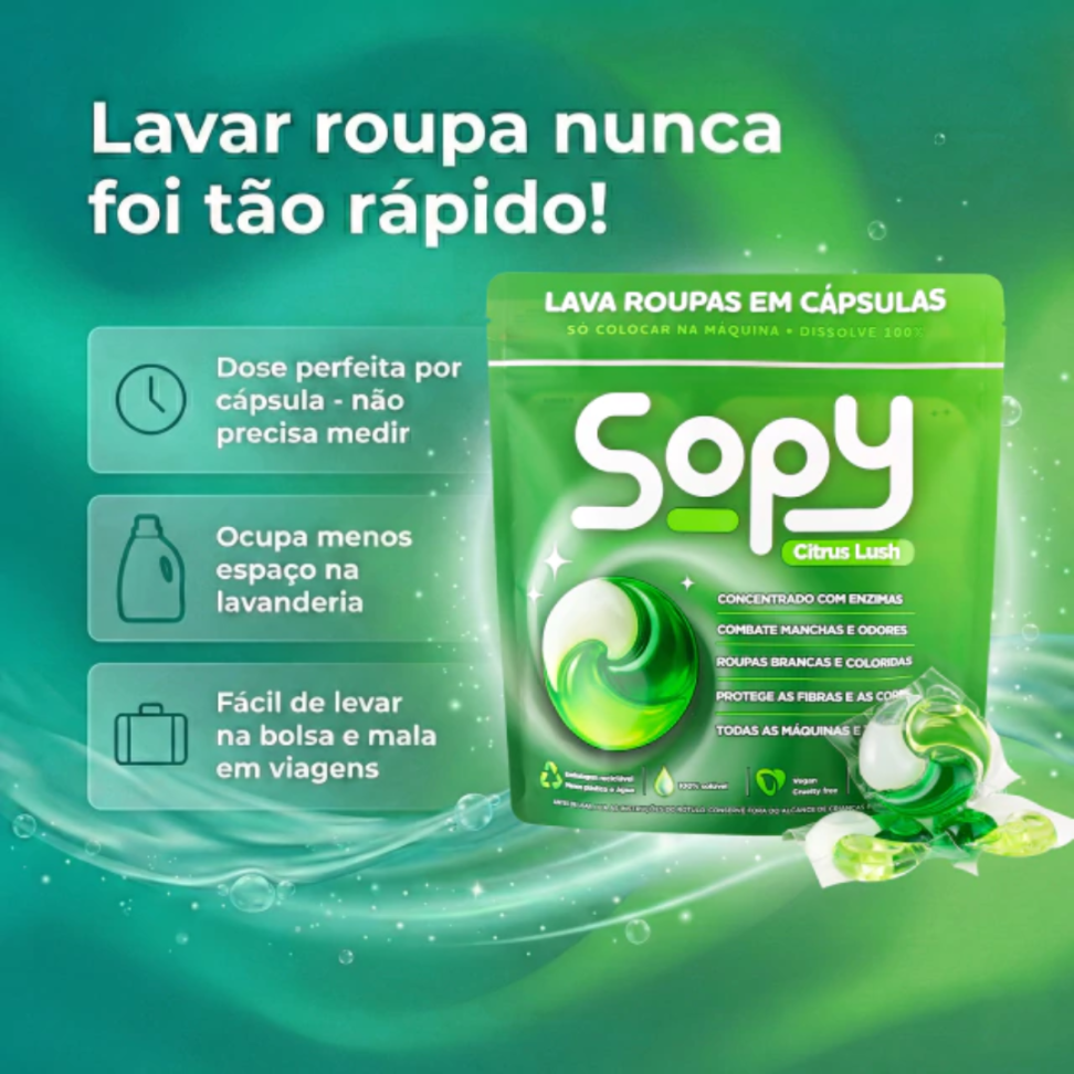 LAVA ROUPAS CAPSULA CITRUSH LUSH 225ML (15 UN) SOPY - #3