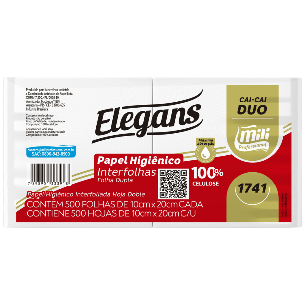 PAPEL HIGIENICO CAI CAI DUO 14,5+14,5G 10CMX20CM 8000 FOLHAS