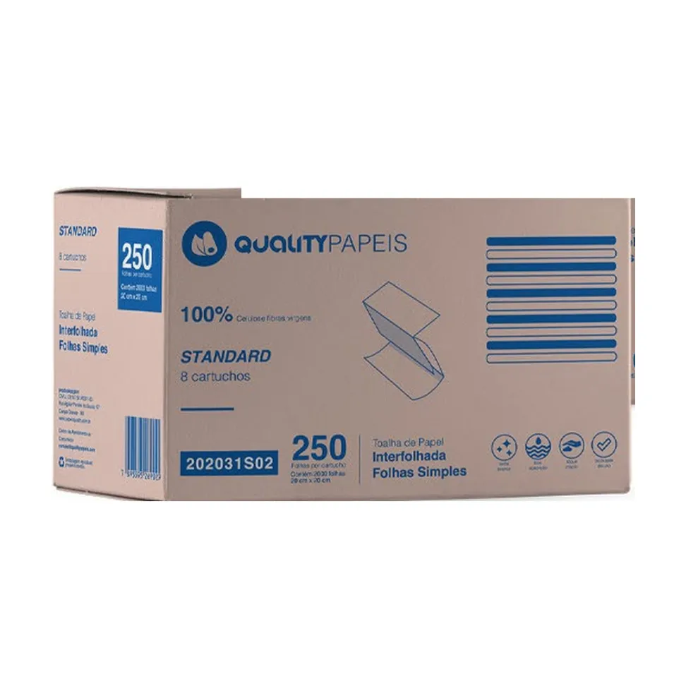 Standard Papel Toalha Interfolhado 20x20 cm - Caixa 2.000 Folhas - Quality