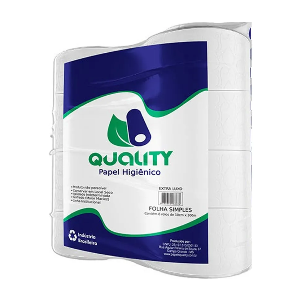Standard Papel Higiênico Institucional Extra Luxo 300m x 10cm - Fardo 8 Rolos - Quality