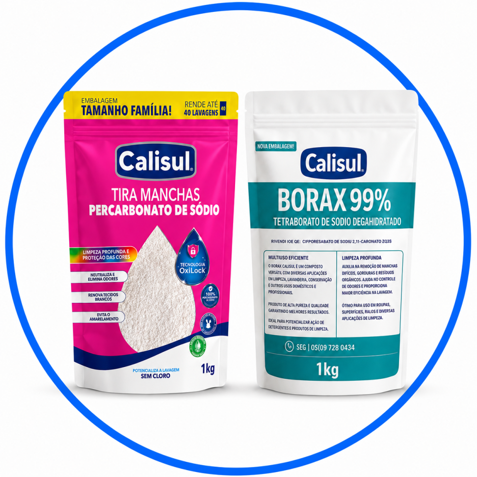 Kit Tira-Manchas sem Cloro Bórax + Percarbonato – Calisul