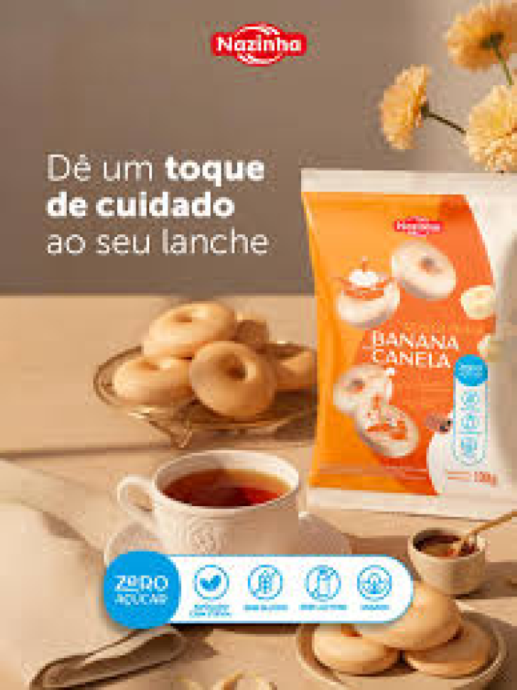 sequilhos BANANA E CANELA ZERO - 100G NAZINHA