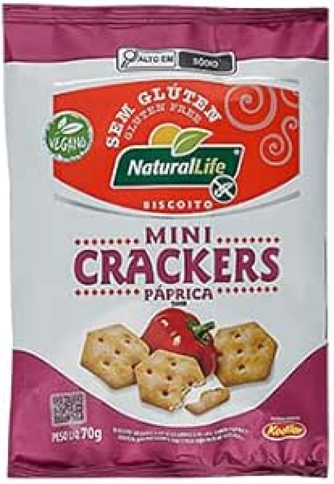 Biscoito MINI CRACKERS - SABOR PAPRICA - VEGANO