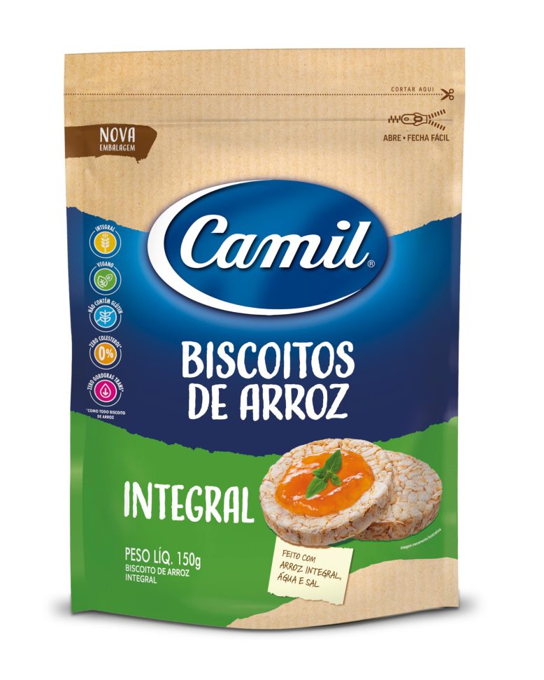 Biscoito DE ARROZ INTEGRAL CAMIL S/GLUTEN - 150g