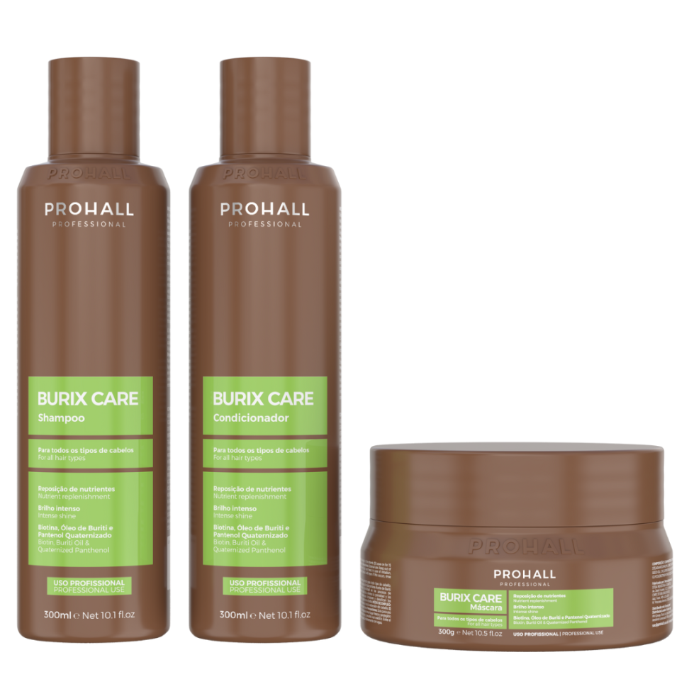 Kit Burix Care - Shampoo, Condicionador e Máscara 300ml