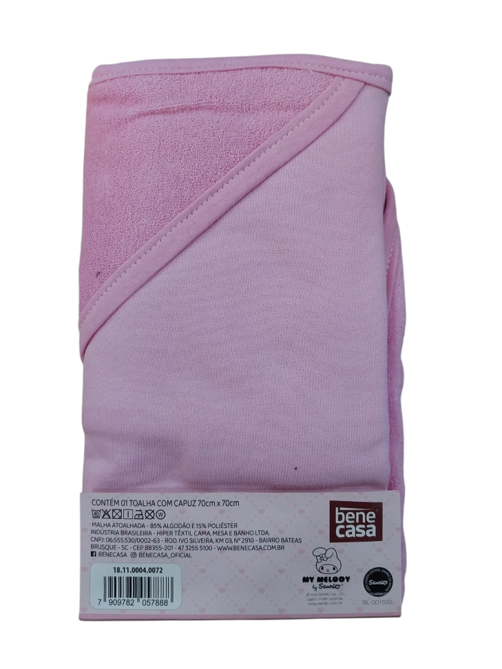 Toalha com Capuz 70cmx70cm My Melody bene Casa - #2
