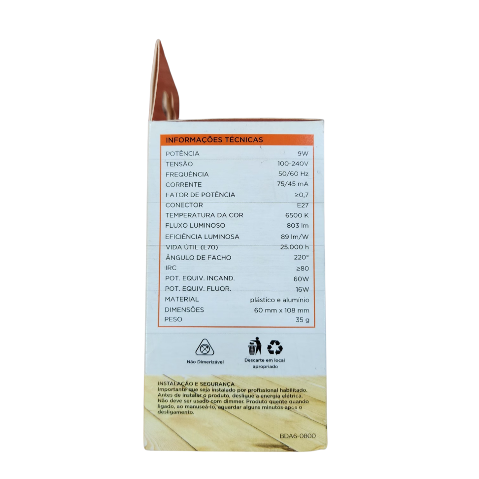 Lâmpada Led Bulbo 9W Black+Decker - #9