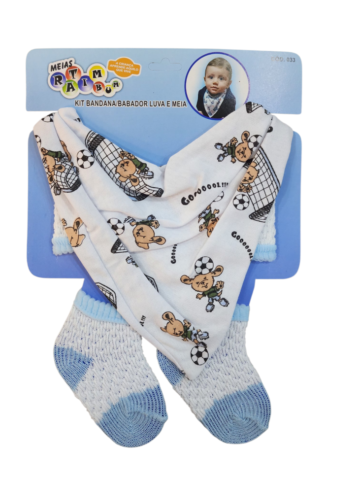 Kit Bandana/Babados Luva e Meia ref.033 Ratibum