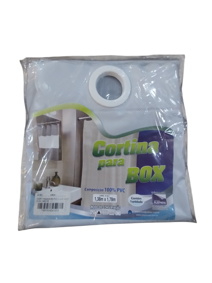 Cortina para Box 1,38mx1,78m 100%PVC Plastnova