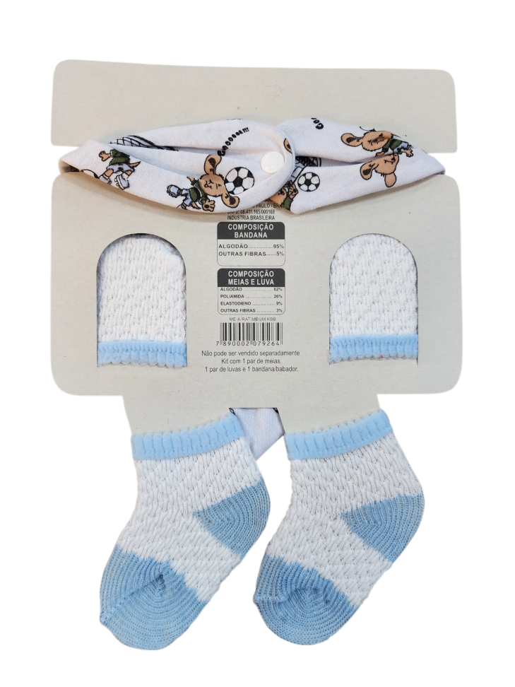 Kit Bandana/Babados Luva e Meia ref.033 Ratibum