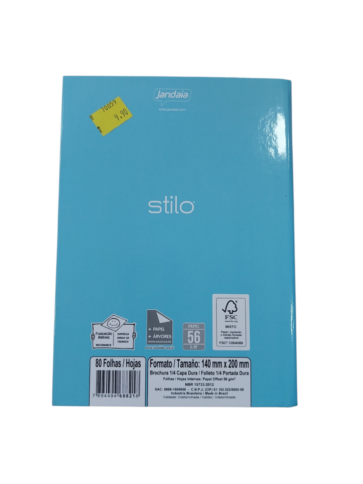 Caderno 1/4 140mmx200mn 80f stilo Jandaia - #2