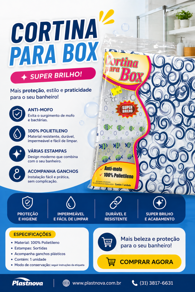 Cortina para Box 1,78mx1,98m Plastnova