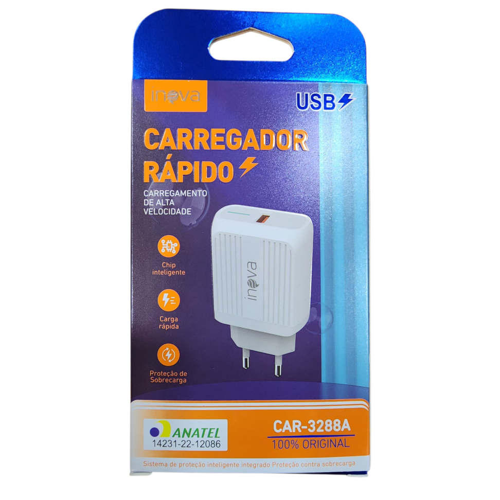 Carregador Rápido iPhone Car-3288A USB
