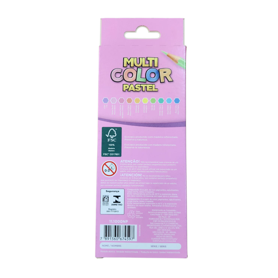 Lápis de cor Pastel c/10 Multi color - #2