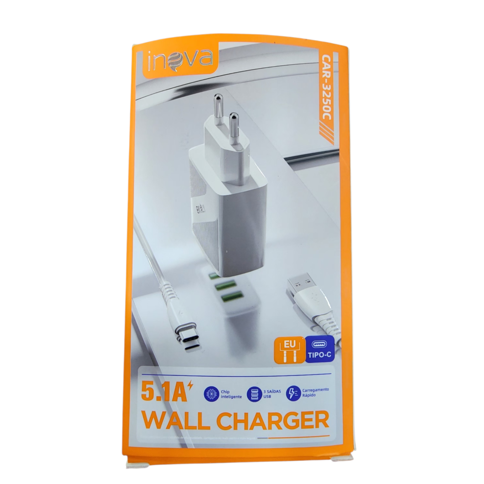 Carregador USB tipo C 5.1 car- 3250C inova