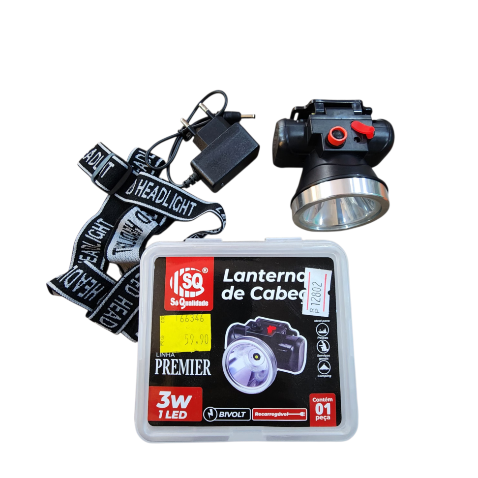Lanterna de cabeça  3w 1led Recarregável - #7