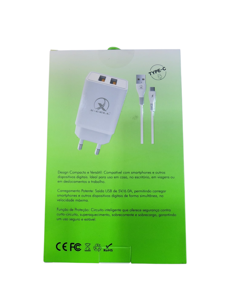Carregador tipo C 6.0A XC-UR80 X-CELL