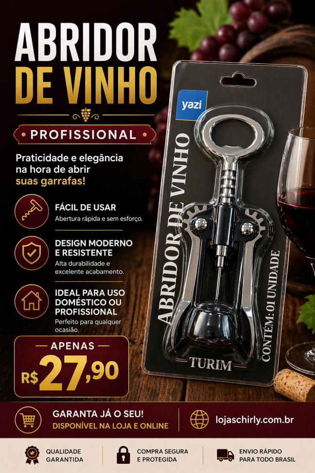 Abridor de vinho ref. 19392-YA81 Yazi