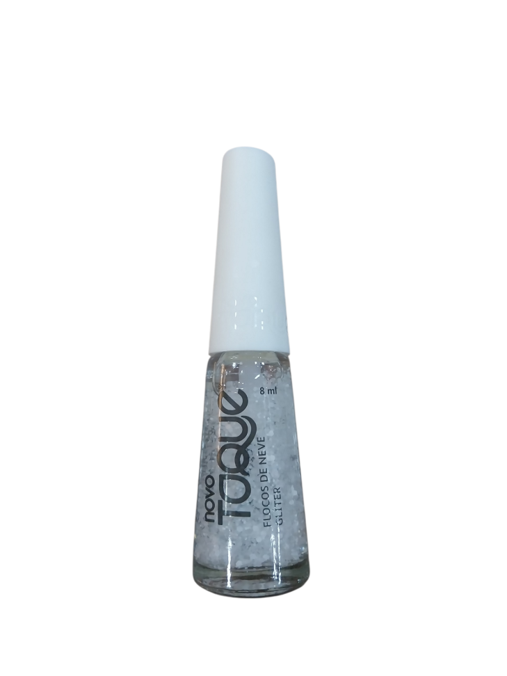 Esmalte Novo Toque Flocos de Neve Gliter 8ml