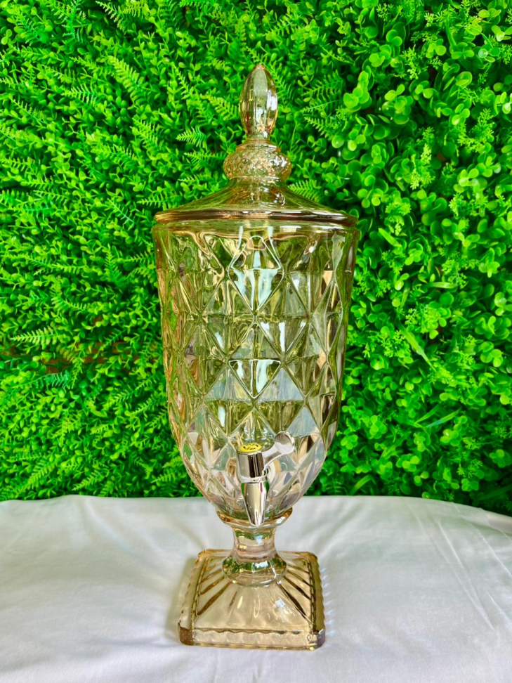 SUQUEIRA DE VIDRO DIAMOND (DOURADA) -  CAPACIDADE: 2L